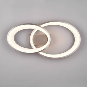 Reality Leuchten Plafoniera LED Malaga con 2 anelli nichel satinato