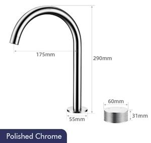 Miscelatore per lavabo da bagno - Miscelatore a 2 fori - Bocchetta girevole a 360° - Miscelatore a due maniglie per acqua calda/fredda - Installazione a incasso - Attacco G9/16 - Set composto da 2 pezzi - Finitura cromata spazzolata