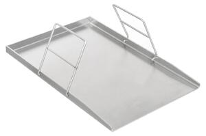 Piastra per barbecue in acciaio inossidabile - Vassoio universale per barbecue - 45×30 cm - Spessore 4 mm - Per barbecue a carbonella e a gas - Camping e attività all'aperto - Argento