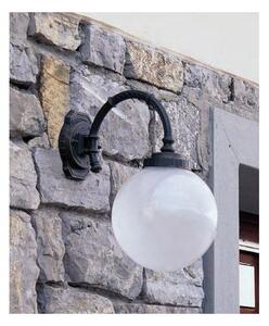 31210 LAMPADA DA PARETE PER ESTERNI IP44 ANTRACITE O NERA DIFFUSORE A SFERA IN VETRO MADE IN ITALY
