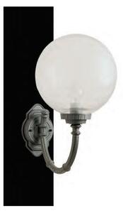 21110 LAMPADA DA PARETE PER ESTERNI IP44 ANTRACITE O NERA DIFFUSORE A SFERA IN VETRO MADE IN ITALY