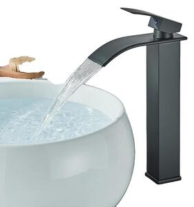 Rubinetto per lavabo, bocca flessibile, installazione a soffitto, nero opaco