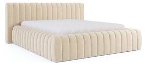 Letto matrimoniale imbottito beige con contenitore e rete inclusi 180x200 cm Carilla – ELTAP