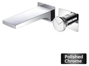 Badarmatur – Miscelatore monocomando da parete per lavabo – Rubinetto a incasso per acqua calda e fredda – Con un'unica leva – Realizzato in ottone – Cartuccia in Vetroceramica – Finitura cromata lucida