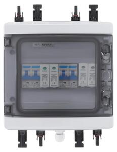 Scatola di combinazione fotovoltaica - Distributore a 2 stringhe - 25 A 1000 V CC - IP65 - Protezione da sovratensioni e fulmini - Per impianti off-grid/camper/abitazioni - Bianco