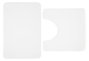Set di tappetini per il bagno bianchi in memory foam 2 pz per WC 50x80 cm Anti-Bacterial – Catherine Lansfield