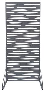 Set 2 Pezzi Pannello Decorativo Frangivista Verdemax Ornamentale o Divisorio 80x180 cm con Basi di Appoggio in Metallo Grigio