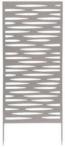 Set 4 Pezzi Pannello Decorativo Frangivista Verdemax Ornamentale o Divisorio 50x100 cm con Punte di Fissaggio in Metallo Grigio