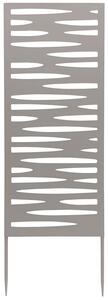 Set 4 Pezzi Pannello Decorativo Frangivista Verdemax Ornamentale o Divisorio 30x90 cm con Punte di Fissaggio in Metallo Grigio