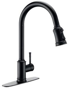 Miscelatore da cucina monocomando con doccetta estraibile - Montaggio su piano di lavoro - Acqua calda e fredda - Sensore a sfioramento - Ottone spazzolato - Nero