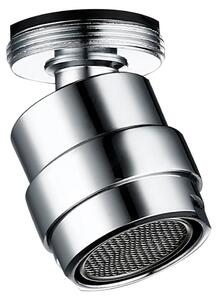 Aeratore per rubinetto, cucina/bagno - filettatura esterna da 24 mm - rotazione a 360° - a risparmio idrico - in ottone cromato
