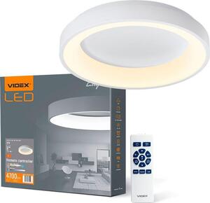 Plafoniera rotonda, alluminio bianco, con telecomando, 72W, 7500lm, 2700K/6000K, 45 cm, Videx