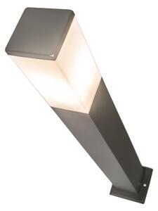 Lampione da esterno moderno grigio scuro con opalino 80 cm IP44 - Malios