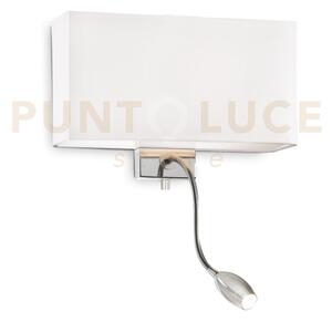 Hotel applique led 3000k 1,5w 50 lm + 1 luce attacco e27 doppio in