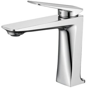 Miscelatore monocomando per lavabo da bagno - Modello 03001 - Montaggio a foro singolo - Montaggio a incasso - Acqua calda e fredda - Ottone - Finitura cromata lucida