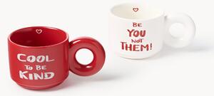 Set di 2 tazze impilabili in porcellana con motivo decorativo Tutti