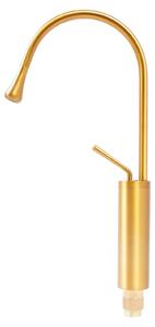 Miscelatore per bagno - Miscelatore per lavabo - Rotazione a 360° - Design moderno - Montaggio a incasso - Interamente in ottone - Con tubi per l'acqua - Colore oro