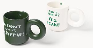 Set di 2 tazze impilabili in porcellana con motivo decorativo Tutti