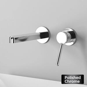 Miscelatore per lavabo – Rubinetto da parete – Miscelatore monocomando – Acciaio inossidabile – Cartuccia in Vetroceramica – Design moderno – Cromatura lucida