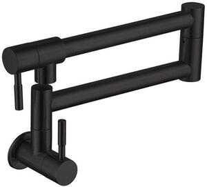 Rubinetto da cucina a parete, rubinetto ribaltabile, rubinetto monofunzione, acciaio inossidabile spazzolato, rubinetto per acqua fredda, nero
