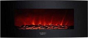 Camino elettrico da parete Ready Warm 3500 con fiamme ondulate, in acciaio inossidabile da cucina - Decorazione da parete