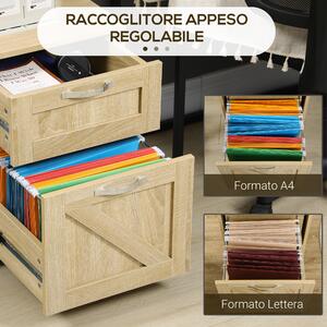 Vinsetto Cassettiera Ufficio Portadocumenti, Design Elegante in Truciolato, 2 Cassetti, 39x42x56 cm, Perfetta per Studio