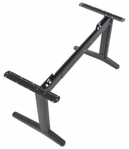 Struttura in metallo per scrivania o tavolo (STL), lunghezza regolabile, gambe regolabili, altezza 72,5 cm, nero