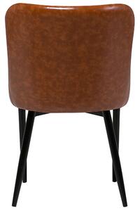 Set di 2 sedie da pranzo con rivestimento in ecopelle marrone stile eclettico glamour Beliani