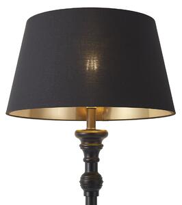 Lampada da terra con paralume nero da 45 cm con interno dorato - Classico