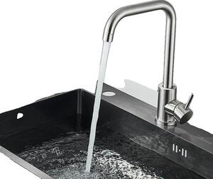 Rubinetto da cucina, rotazione a 360 gradi, comando monocomando, nichel spazzolato B