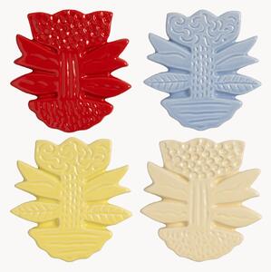 Set di 4 sottobicchieri fatti a mano Blume