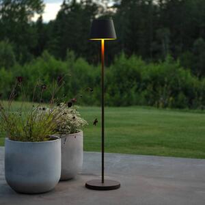 Konstsmide Lampada LED da pavimento ricaricabile Pomezia, nera, 124 cm, IP54, USB dimmerabile, Nero, Soggiorno / Sala da pranzo, Alluminio, Moderno