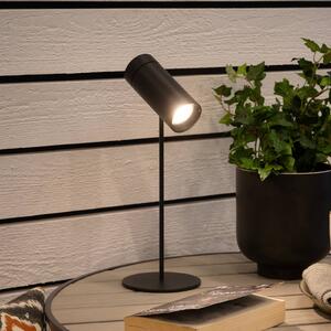Konstsmide Lampada da tavolo LED ricaricabile Multi, nera, altezza 30 cm, IP54 dimmerabile, Nero, Soggiorno / Sala da pranzo, Alluminio, Moderno