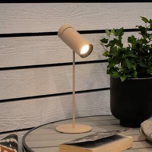 Konstsmide Lampada da tavolo LED ricaricabile Multi, color sabbia, altezza 30 cm, IP54 dimmerabile, Crema / Ambra, Soggiorno / Sala da pranzo, Alluminio, Moderno