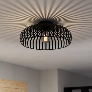 EGLO Plafoniera soffitto Mogano 3, dimmerabile, Nero, Soggiorno / Sala da pranzo, Metallo, Vintage, Plafoniera