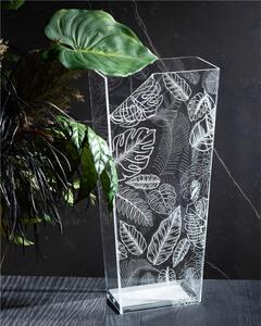 Portaombrelli in plexiglass con curvatura a mano disegno tagliato al laser colore Dimensioni 28x16,5xH60 cm, peso 2,88 kg, spessore 5 mm colore trasparente