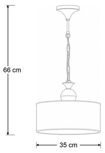 Brilagi - Lampadario a catena SAPHIRE 1xE27/15W/230V crema/oro/patina