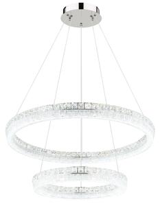 Globo 67387-72 - Lampadario LED dimmerabile a sospensione su cavo LAUREL 72W/230V trasparente+telecomando