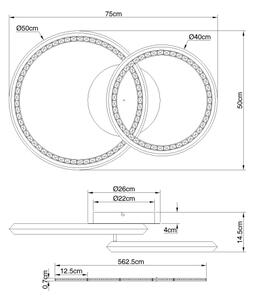 Globo 67329-50 - Plafoniera LED dimmerabile ALAINA 50W/230V 2700-6000K 50x75 cm + telecomando