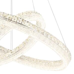 Globo 67387-72 - Lampadario LED dimmerabile a sospensione su cavo LAUREL 72W/230V trasparente+telecomando