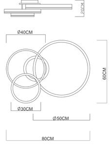 Globo 67260-72 - Plafoniera LED dimmerabile RUBIO 72W/230V 2700-6000K 60x80 cm+telecomando
