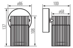 Kanlux 46200 - Faretto da parete per esterni RADILO 1xGU10/11W/230V IP44, nero