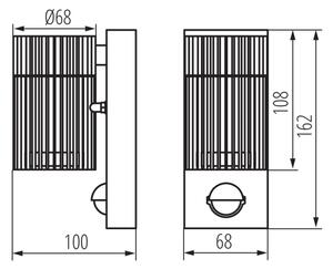 Kanlux 46202 - Lampada da parete per esterni con sensore RADILO 1xGU10/11W/230V IP44 nero