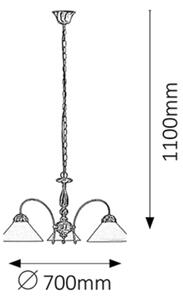 Rabalux 2703 - Lampadario a sospensione con catena MARIAN 3xE27/60W/230V