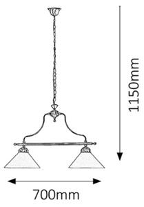 Rabalux 2707 - Lampadario a sospensione con catena MARIAN 2xE27/60W/230V