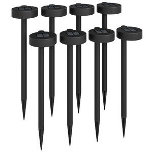 Set 8 Faretti da Esterno a Energia Solare 12x10x46 cm LED a 3000K IP44 in PP Nero