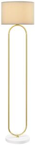 Lampada da Terra Moderna Design ad Arco Ø38x156 cm in Metallo e Tessuto Oro