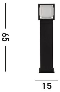 Searchlight Lampione a LED Athens, IP54, nero, altezza 65 cm, metallo