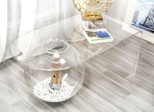 Tavolino, Ponte contenitore. In plexiglass con ripiano , BOOLLA Dimensioni 90x48x h 41 cm, Corpo trasparente bolla trasparente