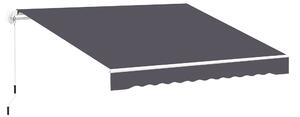Outsunny Telo di Ricambio per Tenda a Bracci Retrattile in Poliestere Anti UV da 3.6x3 m, Grigio